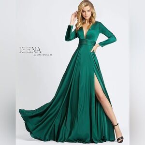 Mac Duggal Ruched Waist Long Dress